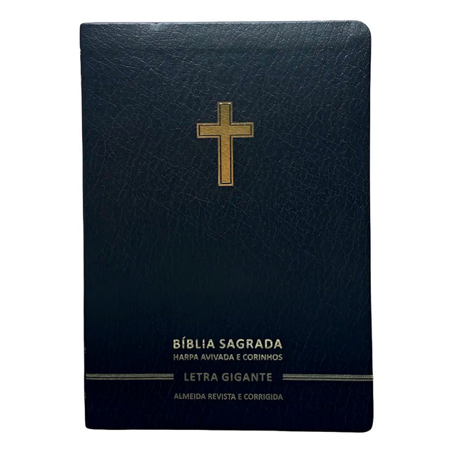 Bíblia Sagrada | Letra Gigante | ARC | Harpa Avivada e Corinhos | Capa Premium Luxo Cruz Preta