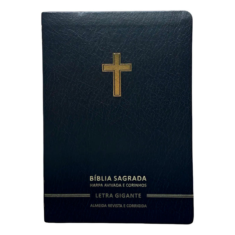 Bíblia Sagrada | Letra Gigante | ARC | Harpa Avivada e Corinhos | Capa Premium Luxo Cruz Preta