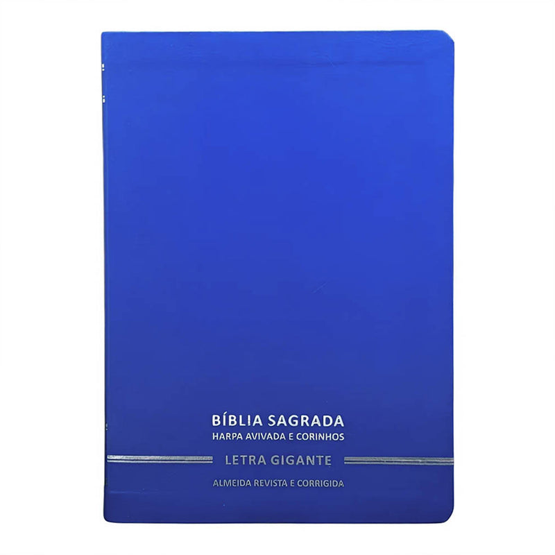 Bíblia Sagrada | Letra Gigante | ARC | C/ Harpa e Corinhos | Capa Premium Luxo Minimalista Azul
