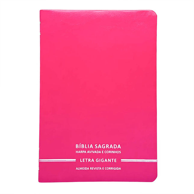 Bíblia Sagrada | Letra Gigante | ARC | C/ Harpa e Corinhos | Capa Premium Luxo Minimalista Pink