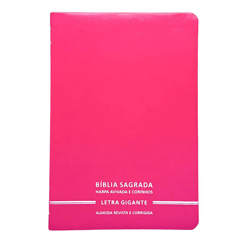 Bíblia Sagrada | Letra Gigante | ARC | C/ Harpa e Corinhos | Capa Premium Luxo Minimalista Pink