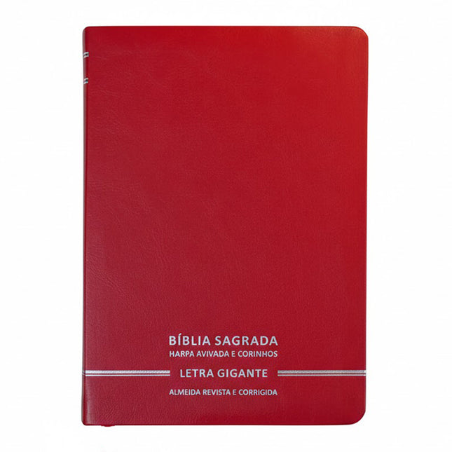 Bíblia Sagrada | Letra Gigante | ARC | C/ Harpa e Corinhos | Capa Premium Luxo Minimalista Vermelha