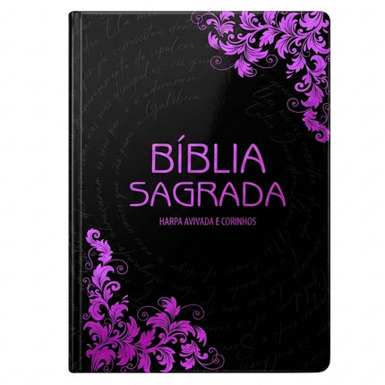 Bíblia Sagrada Arabesco Lilás | ARC | Letra Gigante | Harpa Avivada e Corinhos | Capa Dura
