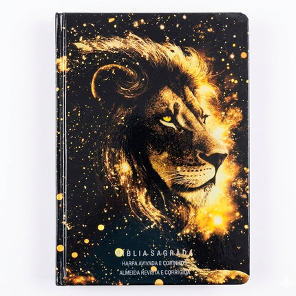 Bíblia Sagrada Leão Dourado | ARC | Letra Gigante | Harpa Avivada e Corinhos | Capa Dura