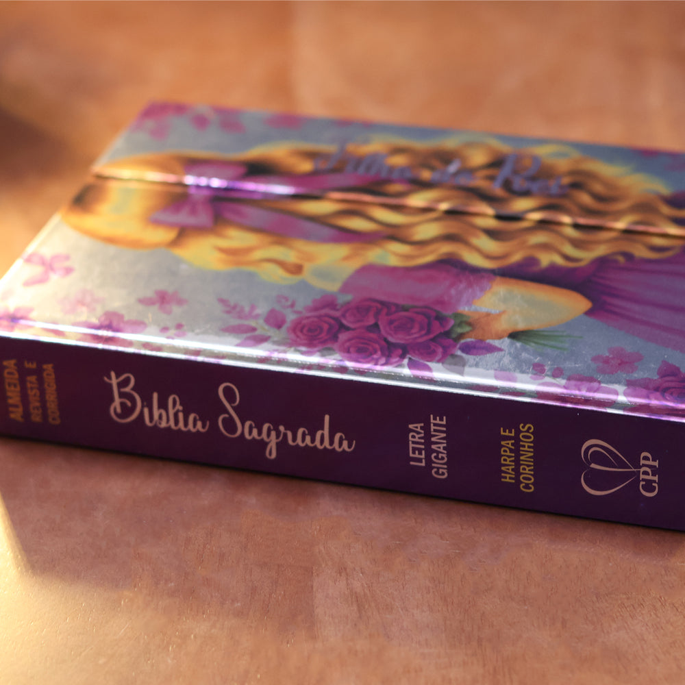 Bíblia Sagrada Filha do Rei | ARC | Letra Gigante| Harpa e Corinhos | Capa Dura Carteira Lilás