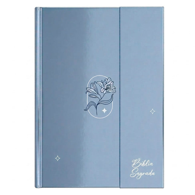 Bíblia Sagrada Minimalista Azul | ARC | Letra Gigante | Harpa e Corinhos | Capa Dura Carteira