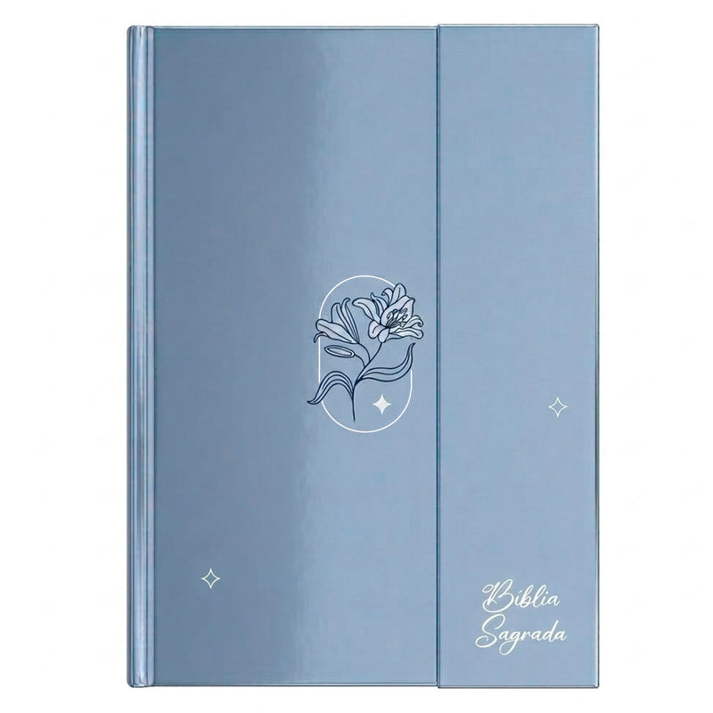 Bíblia Sagrada Minimalista Azul | ARC | Letra Gigante | Harpa e Corinhos | Capa Dura Carteira