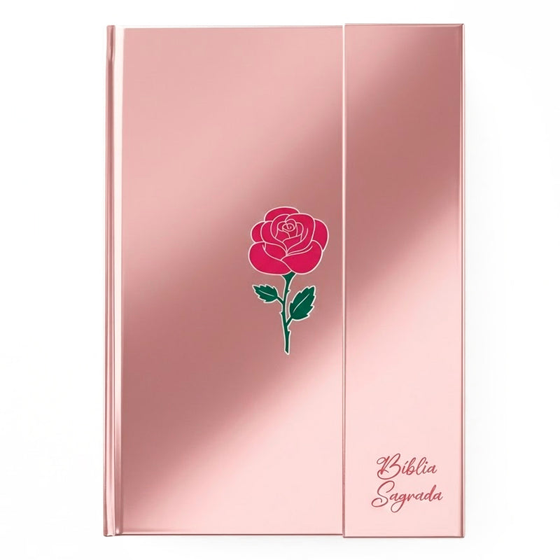 Bíblia Sagrada Minimalista Rosa | ARC | Letra Gigante | Harpa e Corinhos | Capa Dura Carteira