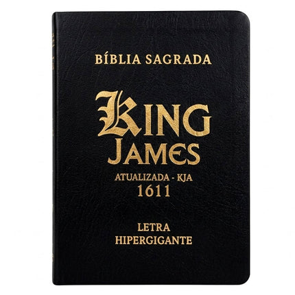 Bíblia Sagrada King James | KJA | Letra Hipergigante | Com Índice | Capa PU Luxo Preta