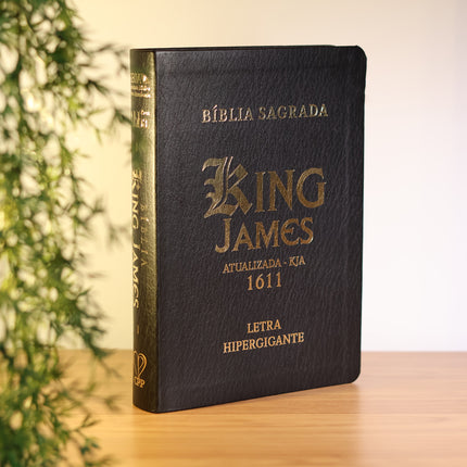 Bíblia Sagrada King James | KJA | Letra Hipergigante | Com Índice | Capa PU Luxo Preta