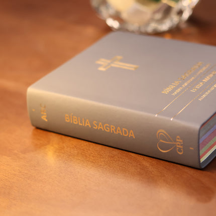 Bíblia Sagrada Cruz Cinza Média | ARC | Letra Maior | Harpa Avivada e Corinhos | Capa Premium Luxo