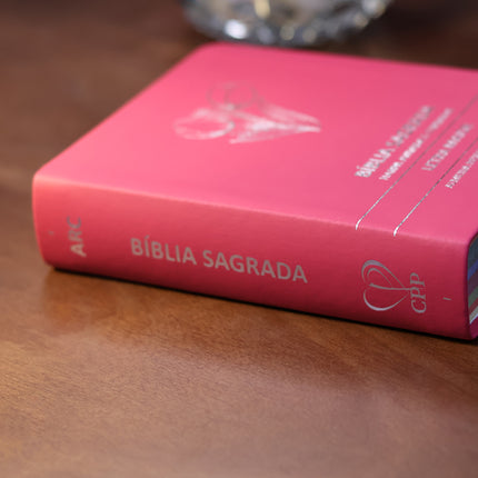 Bíblia Sagrada Tulipa Pink Média | ARC | Letra Maior | Harpa Avivada e Corinhos | Capa Premium Luxo