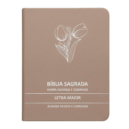 Bíblia Sagrada Tulipa Rosê Média | ARC | Letra Maior | Harpa Avivada e Corinhos | Capa Premium Luxo