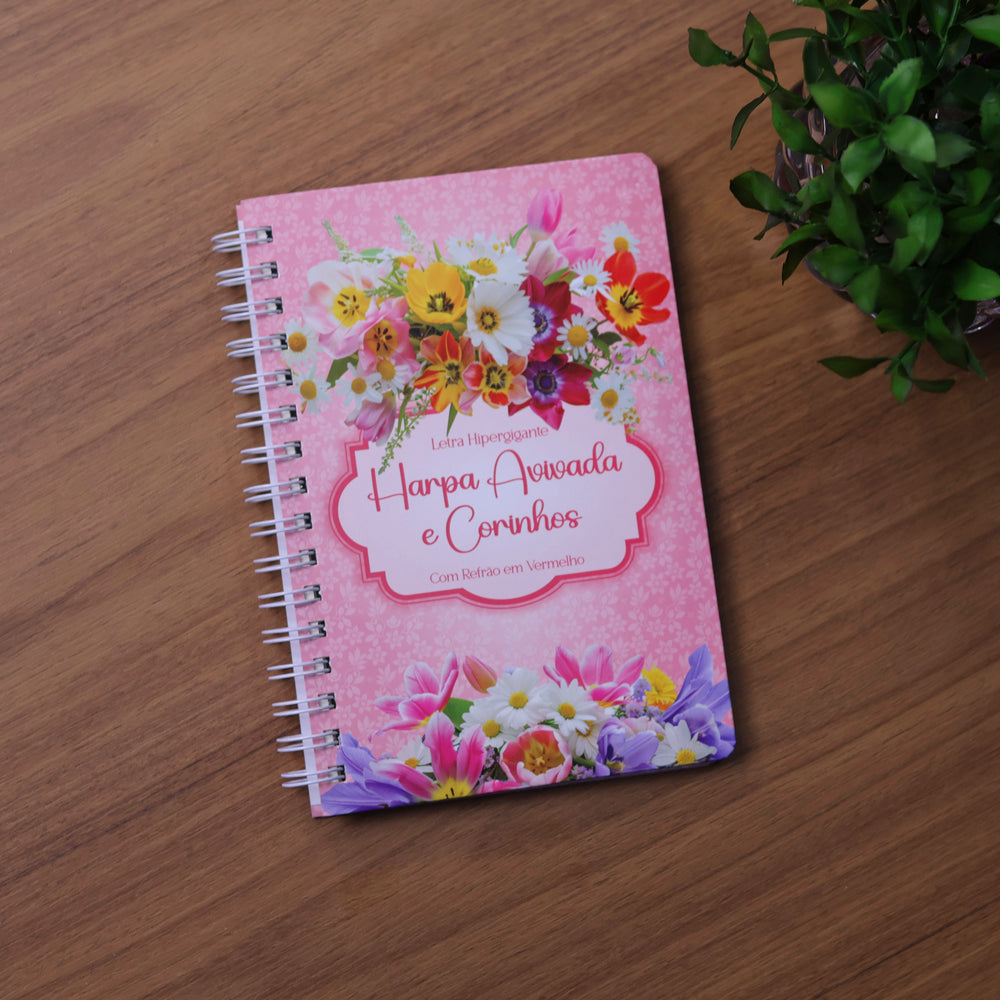 Harpa Avivada e Corinhos Flores Rosa  | Letra Hipergigante | Capa Dura