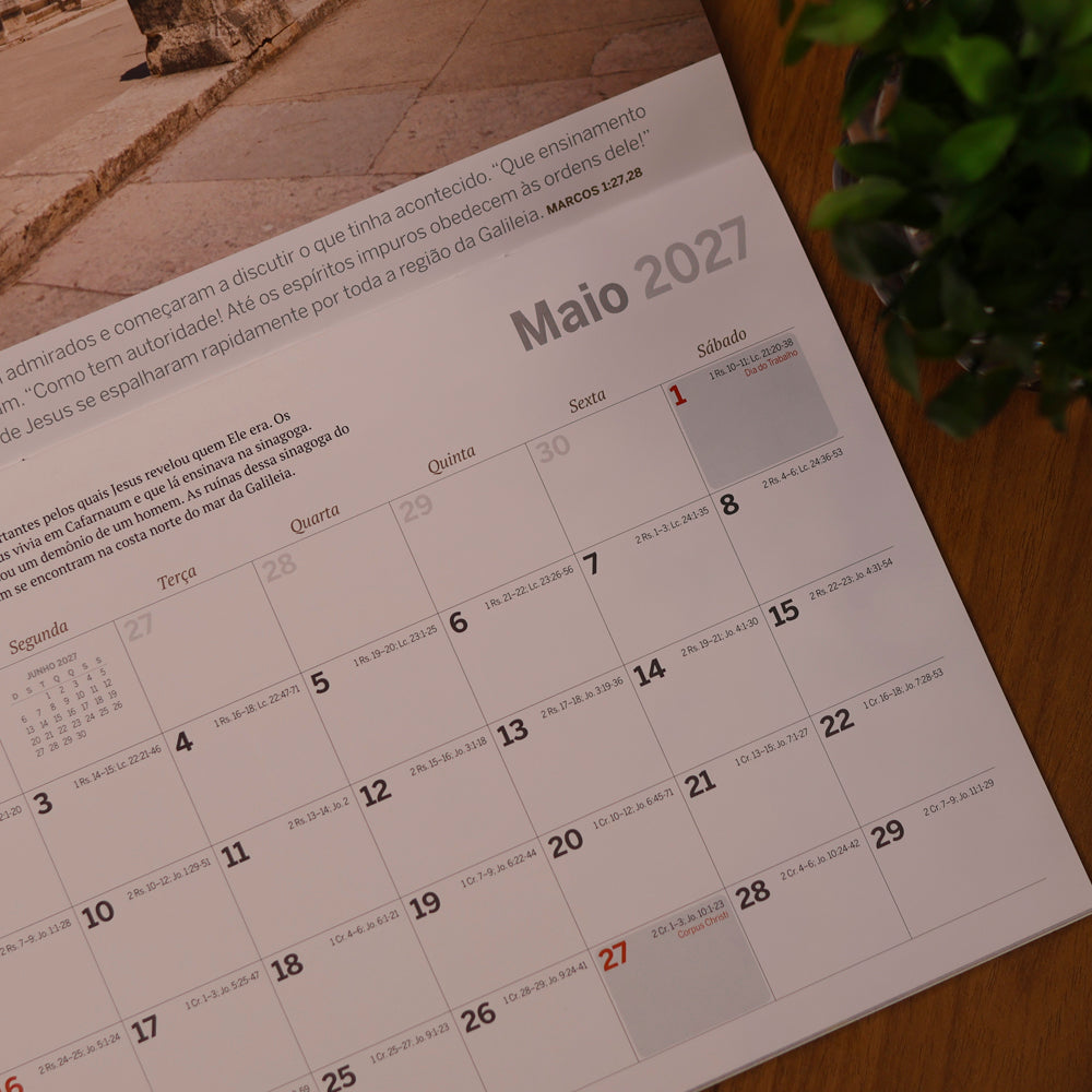 Calendário de Parede 2027 | Terras Bíblicas