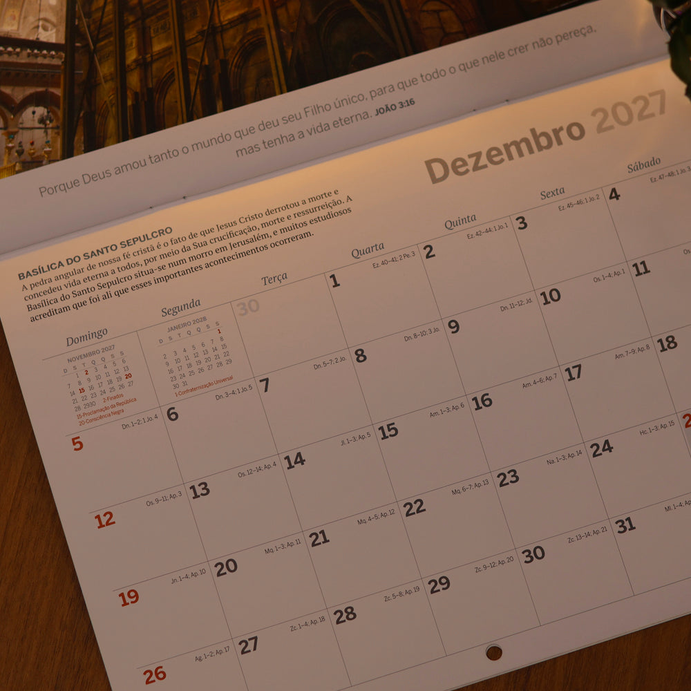 Calendário de Parede 2027 | Terras Bíblicas