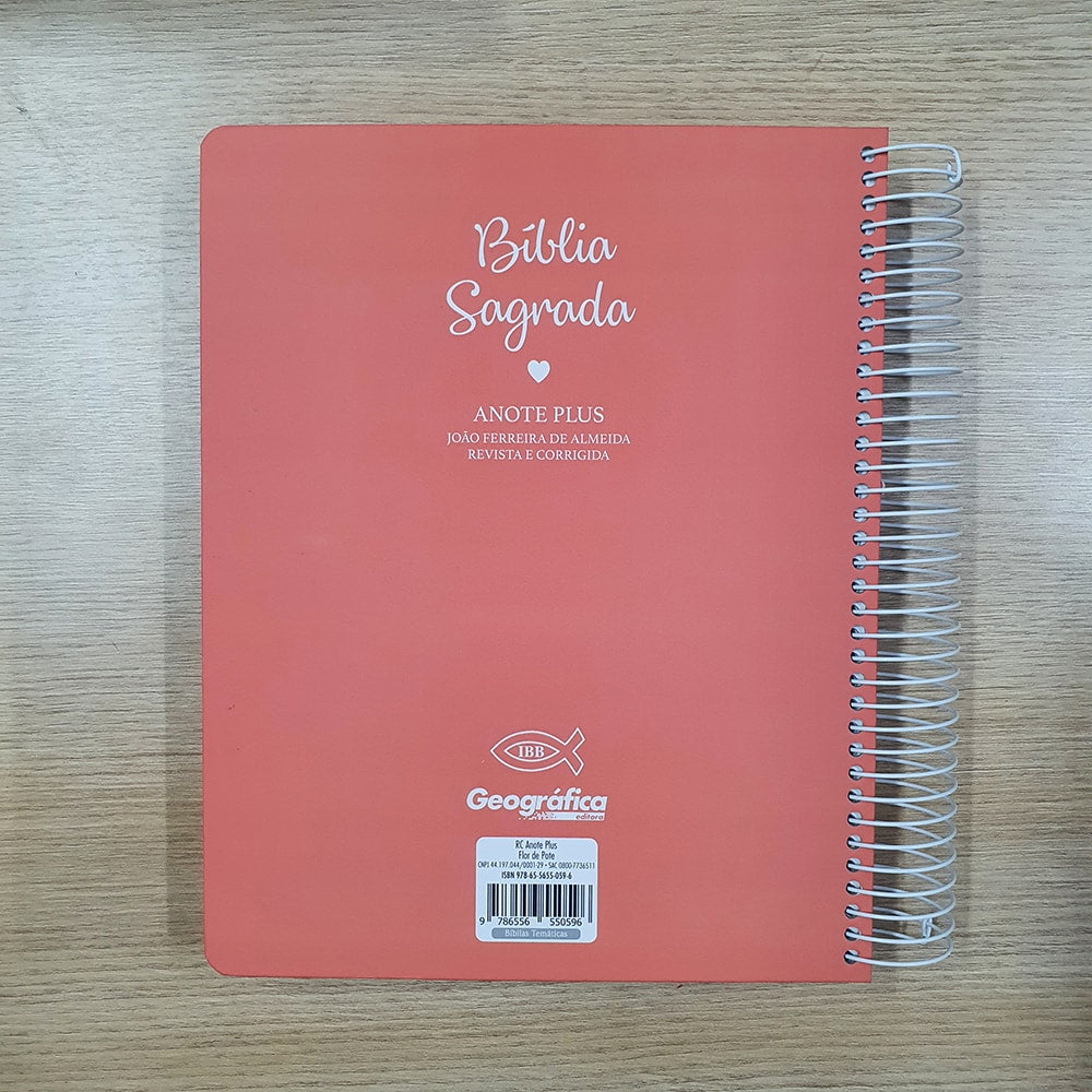 Bíblia Anote Espiral Plus Flor de Pote | ARC | Letra Maior | Capa Dura