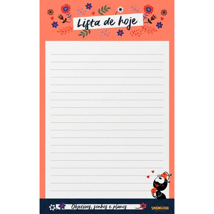 Bloco de Anotações | Lista de Hoje | Faniquita Laranja