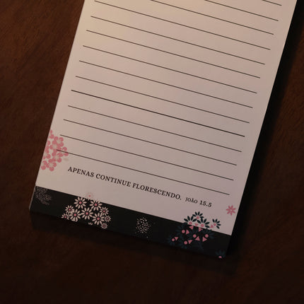 Bloco de Anotações Checklist | Flores Pretas