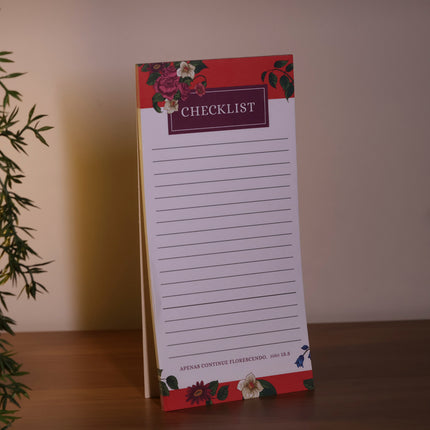 Bloco de Anotações Checklist | Flores Laranjas