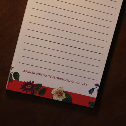 Bloco de Anotações Checklist | Flores Laranjas