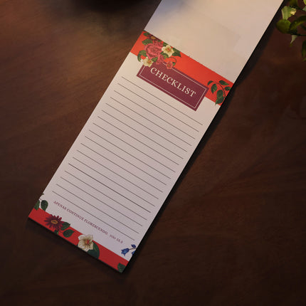 Bloco de Anotações Checklist | Flores Laranjas