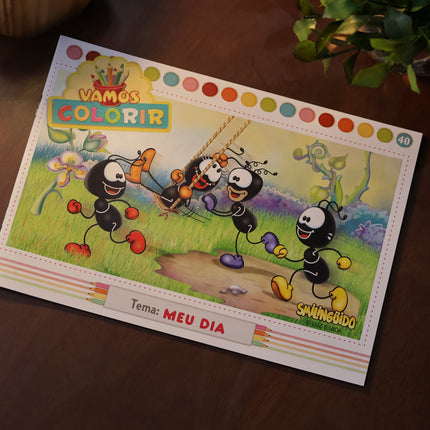 Livro Vamos Colorir | Meu Dia | Smilinguido