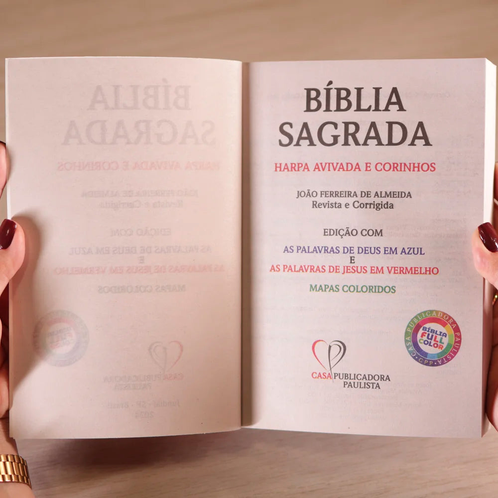Bíblia Floral Rosa | ARC | Letra Maior | Harpa e Corinhos | Capa Brochura