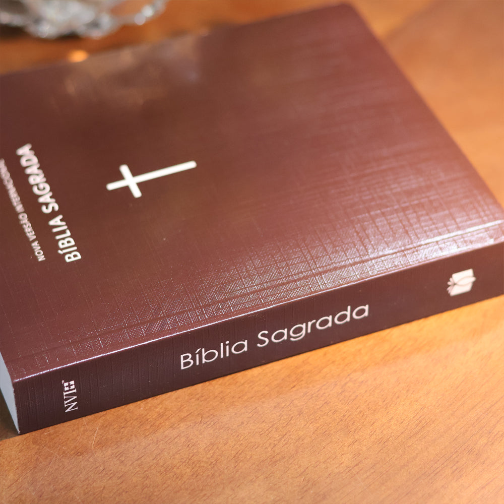 Bíblia Sagrada  | NVI | Capa Brochura Cruz Marrom