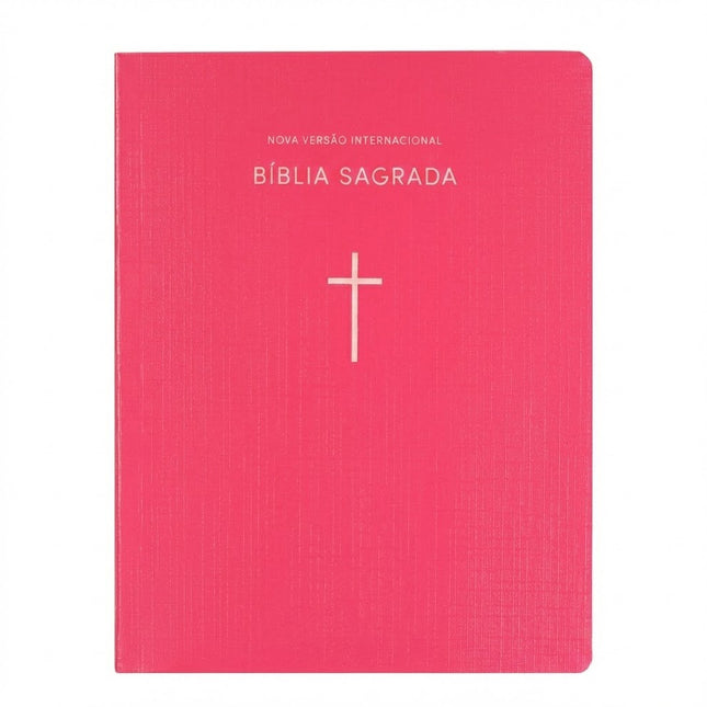 Bíblia Sagrada  | NVI | Capa Brochura Cruz Rosa