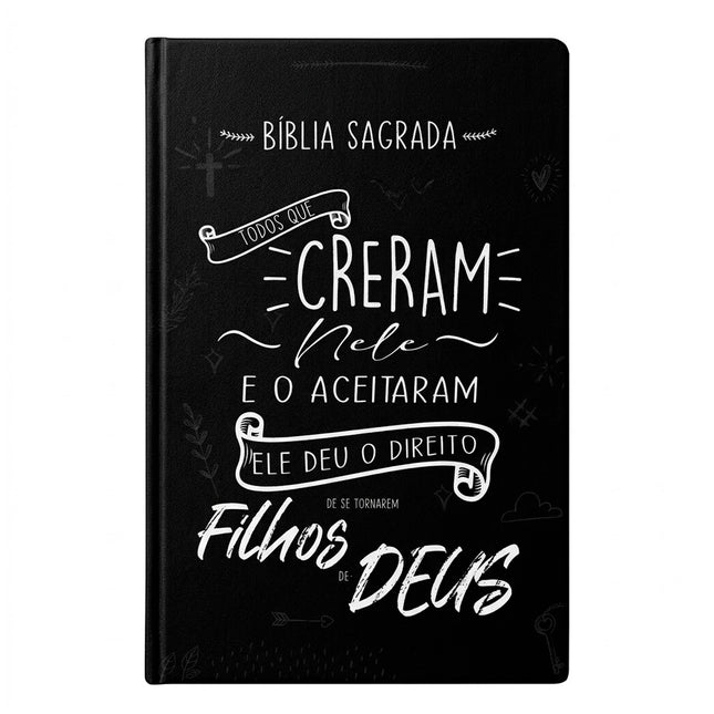 Bíblia Sagrada Creram Nele | NVI | Letra Normal | Capa Dura Preta