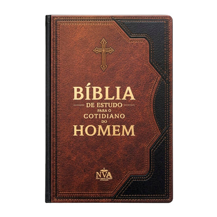 Bíblia de Estudo Para o Cotidiano do Homem | NVA | Full Collor | Capa Dura Bicolor
