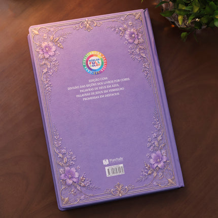 Bíblia de Estudo Para o Cotidiano da Mulher | NVA | Full Collor | Capa Dura Lilás Floral
