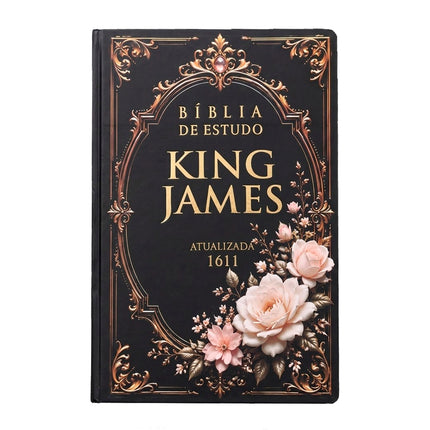 Bíblia de Estudo King James 1611 | KJA 400 Anos| Full Collor | Capa Dura Preta Com Rosas