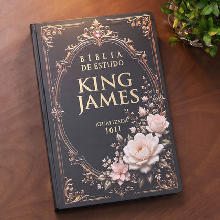 Bíblia de Estudo King James 1611 | KJA 400 Anos| Full Collor | Capa Dura Preta Com Rosas