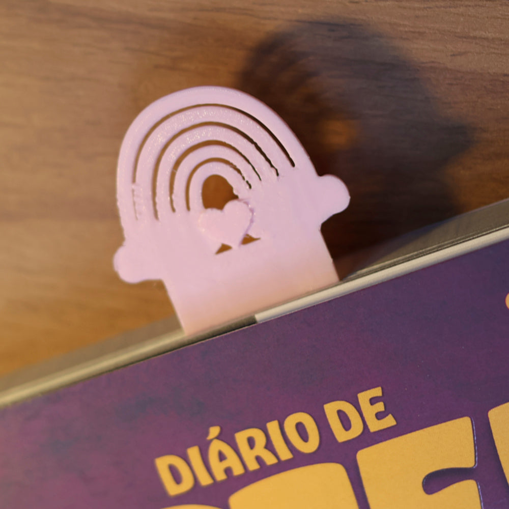 Marca Página 3D | Arco-íris Rosa