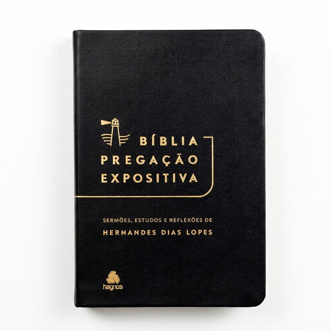 Bíblia Pregação Expositiva | ARA | Letra Normal | PU luxo preta | Hernandes Dias Lopes