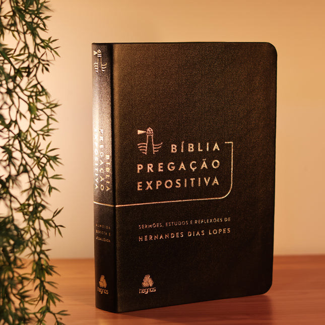 Bíblia Pregação Expositiva | ARA | Letra Normal | PU luxo preta | Hernandes Dias Lopes
