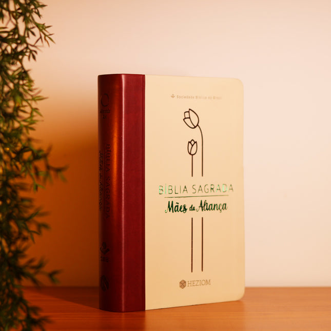 Bíblia Sagrada Mães da Aliança | ARA | Letra Normal | Capa Luxo Vinho Marfim