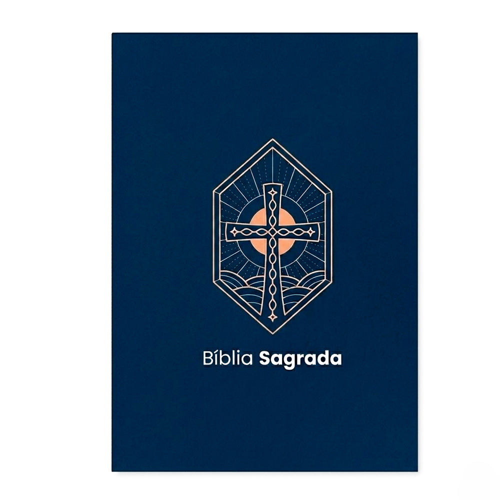 Bíblia Sagrada Cruz Vitral | KJA  | Letra Maior | Capa Dura