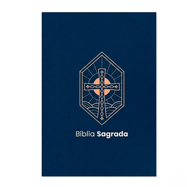 Bíblia Sagrada Cruz Vitral | KJA  | Letra Maior | Capa Dura