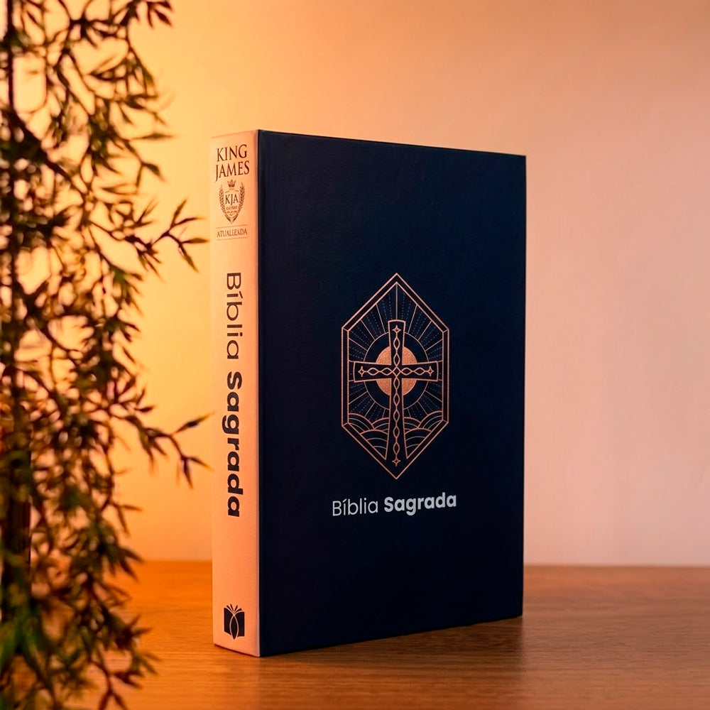 Bíblia Sagrada Cruz Vitral | KJA  | Letra Maior | Capa Dura