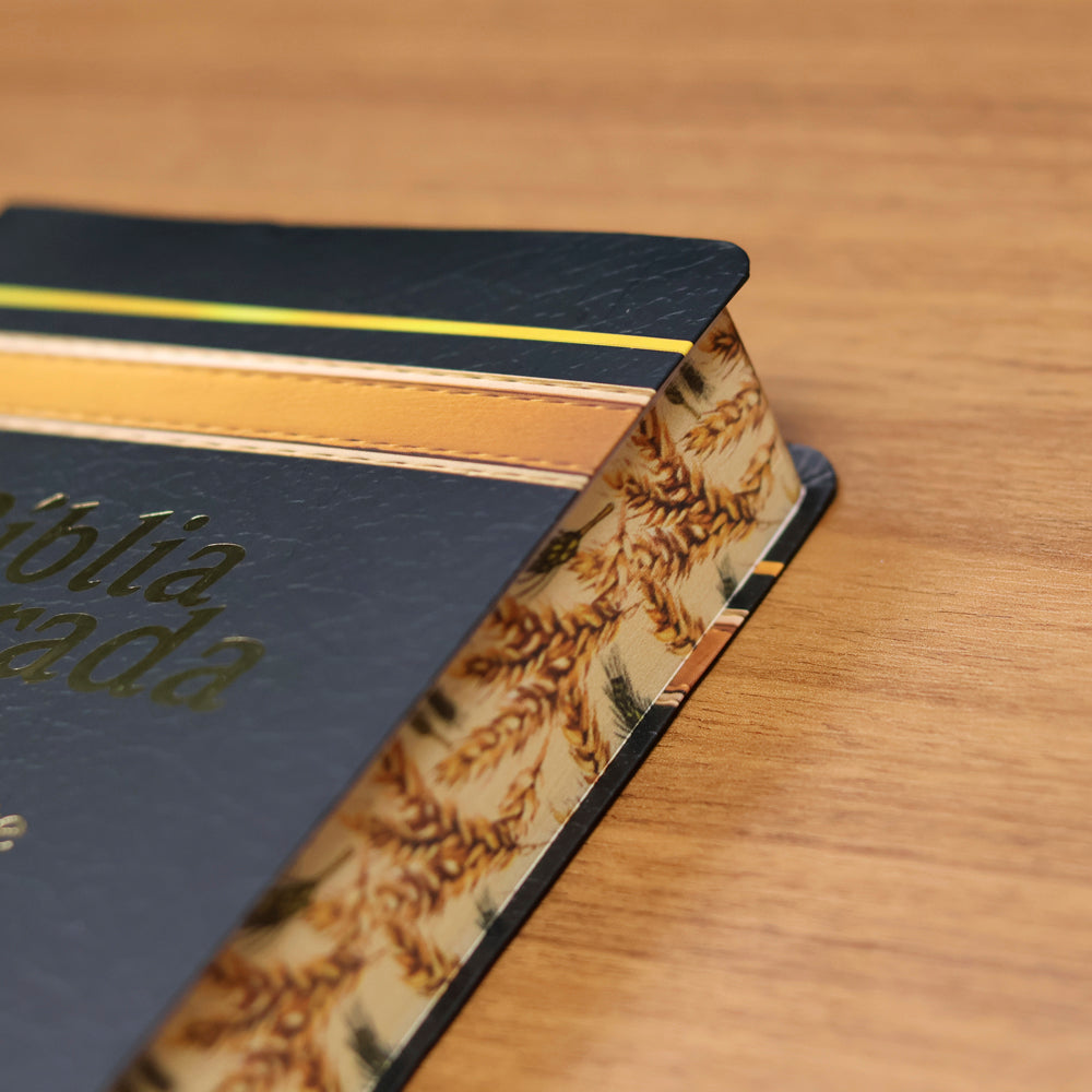 Bíblia Sagrada com Harpa Avivada e Corinhos | Letra Gigante | ARC | Laminada Preta e Dourado