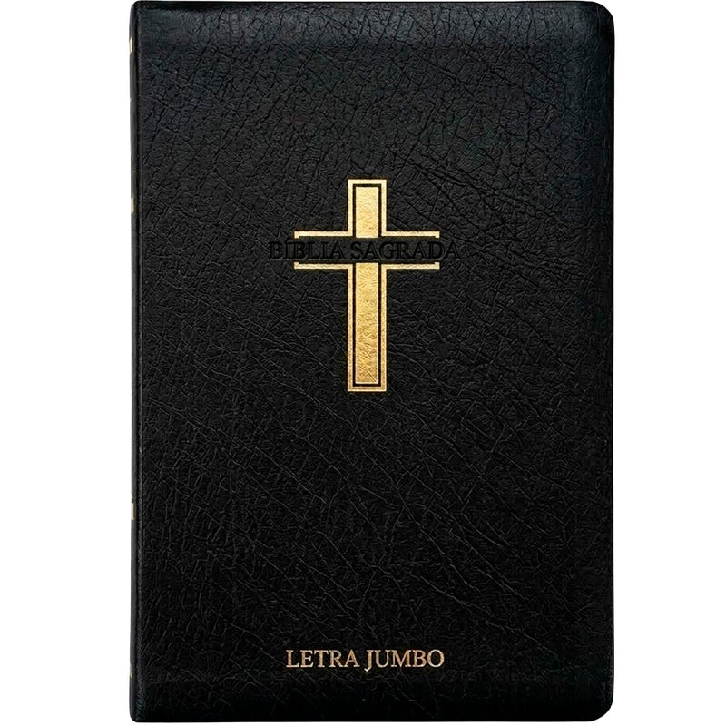 Bíblia Sagrada Letra Jumbo | ARC | Harpa Avivada e Corinhos | Capa PU Luxo Cruz Preta