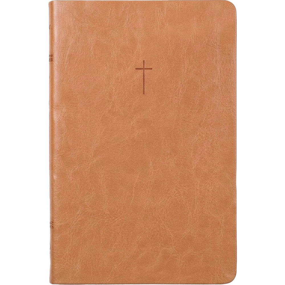 Bíblia Slim NVI Poder da Cruz, capa luxo caramelo com cruz em baixo relevo