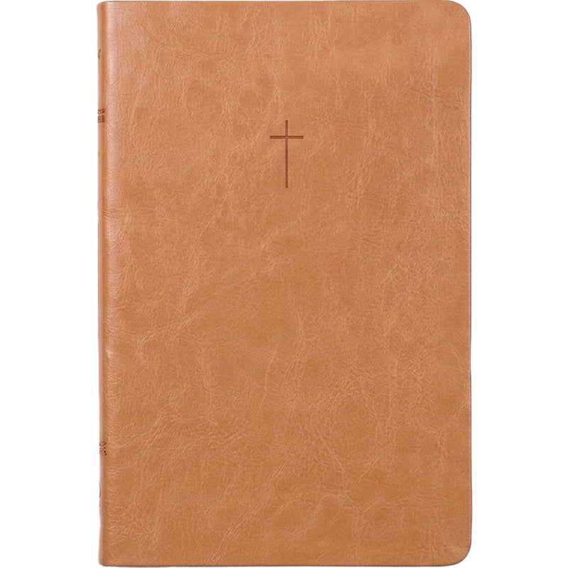 Bíblia Slim NVI Poder da Cruz, capa luxo caramelo com cruz em baixo relevo