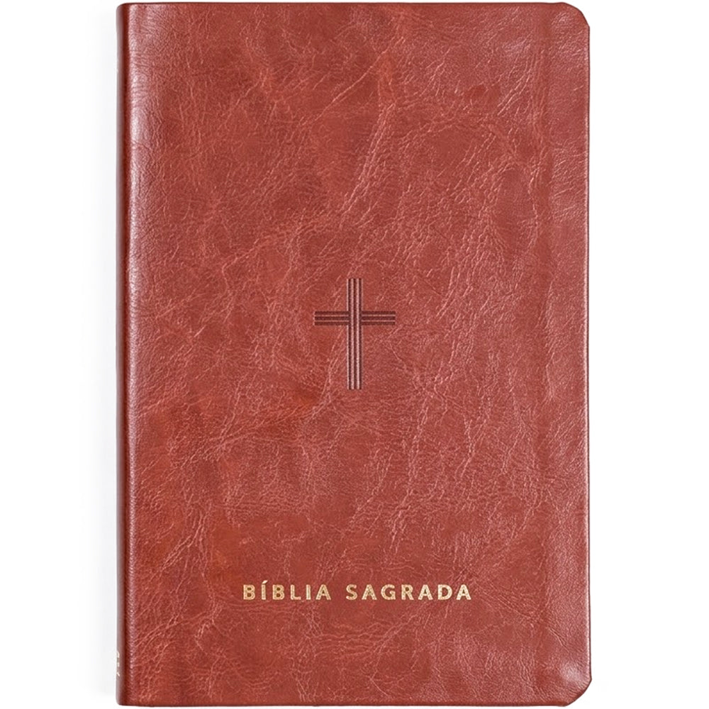 Bíblia Slim NVT | Poder da Cruz | Capa Luxo Marrom