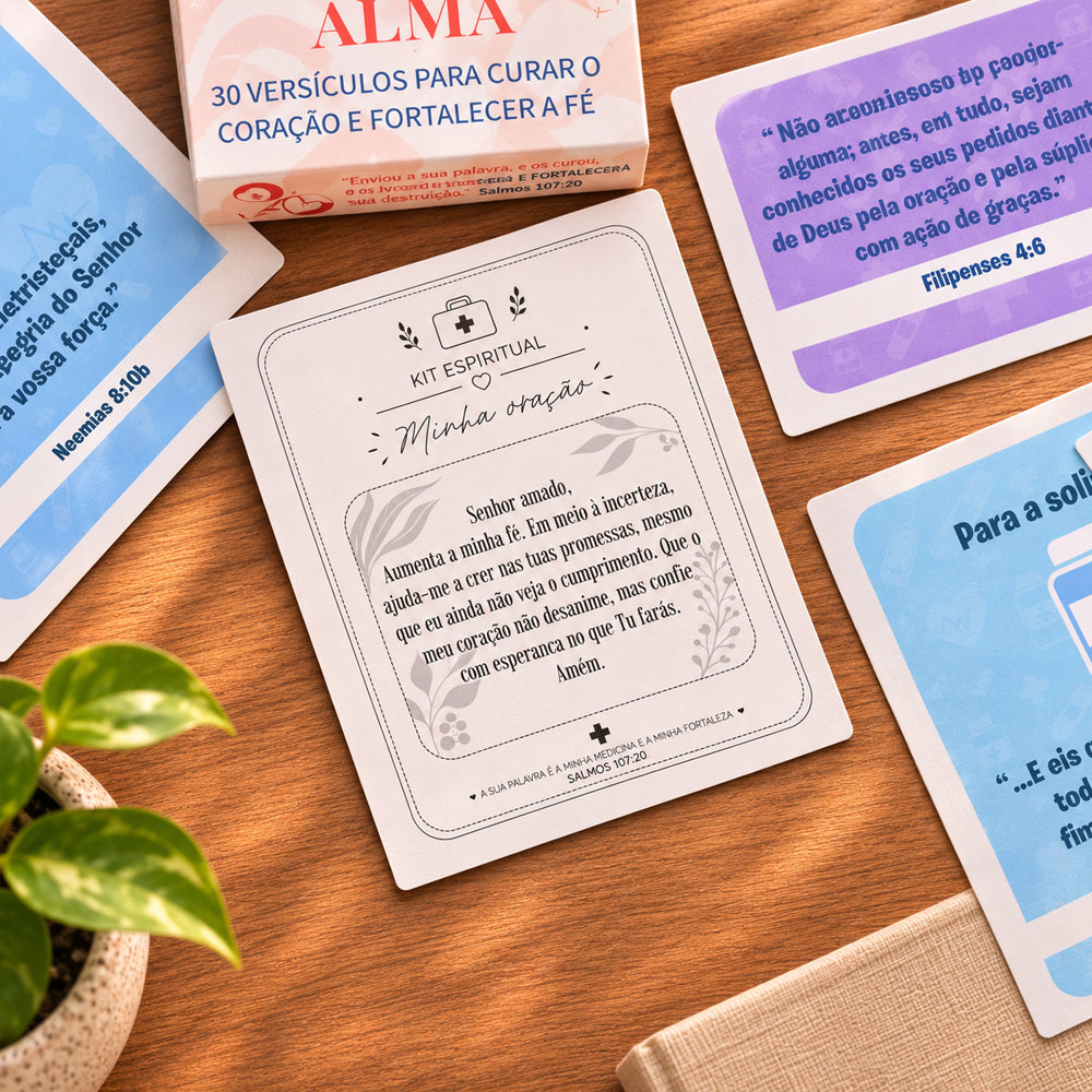 Caixinha Kit da Alma | 30 Versículos Para Aliviar o Espírito  | Branco
