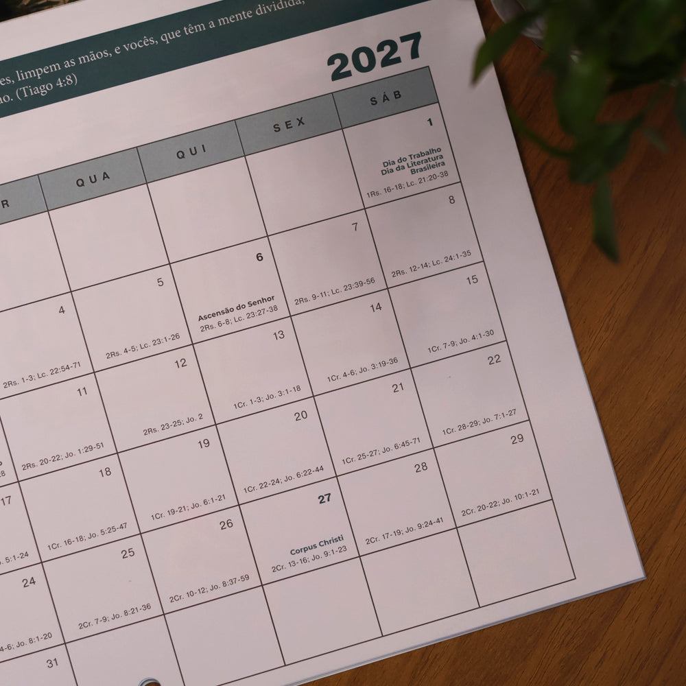 Calendário de Parede 2027 | Luz na Escuridão