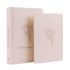 Kit Livro Bloco de Anotações e Bíblia Sagrada Flor, Capa Brochura, bege com estampa floral. — Plenitude